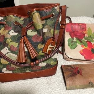 Dooney Duck bag and Nash bag with wallet